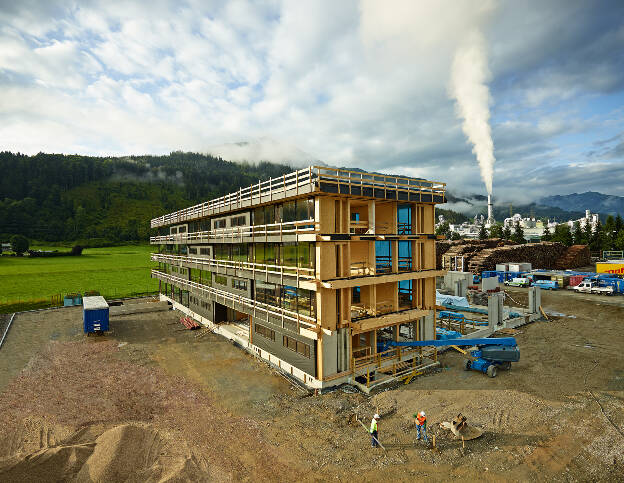 Architekturaufnahme Baustelle Egger Stammhaus in St. Johann in Tirol, Industriefotografie Christian Vorhofer 